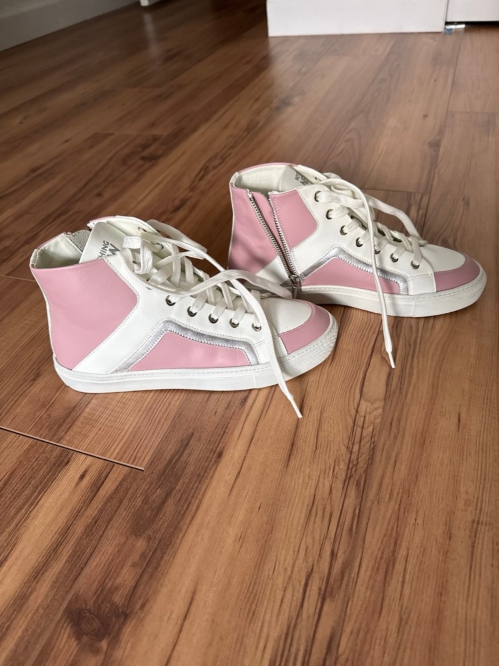 Women's Hollywood Leather High Top Sneakers in Rose Pink